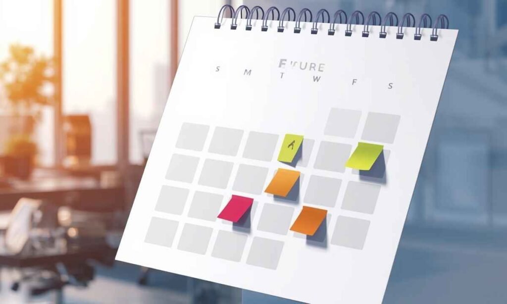Calendar View Around the Future Date